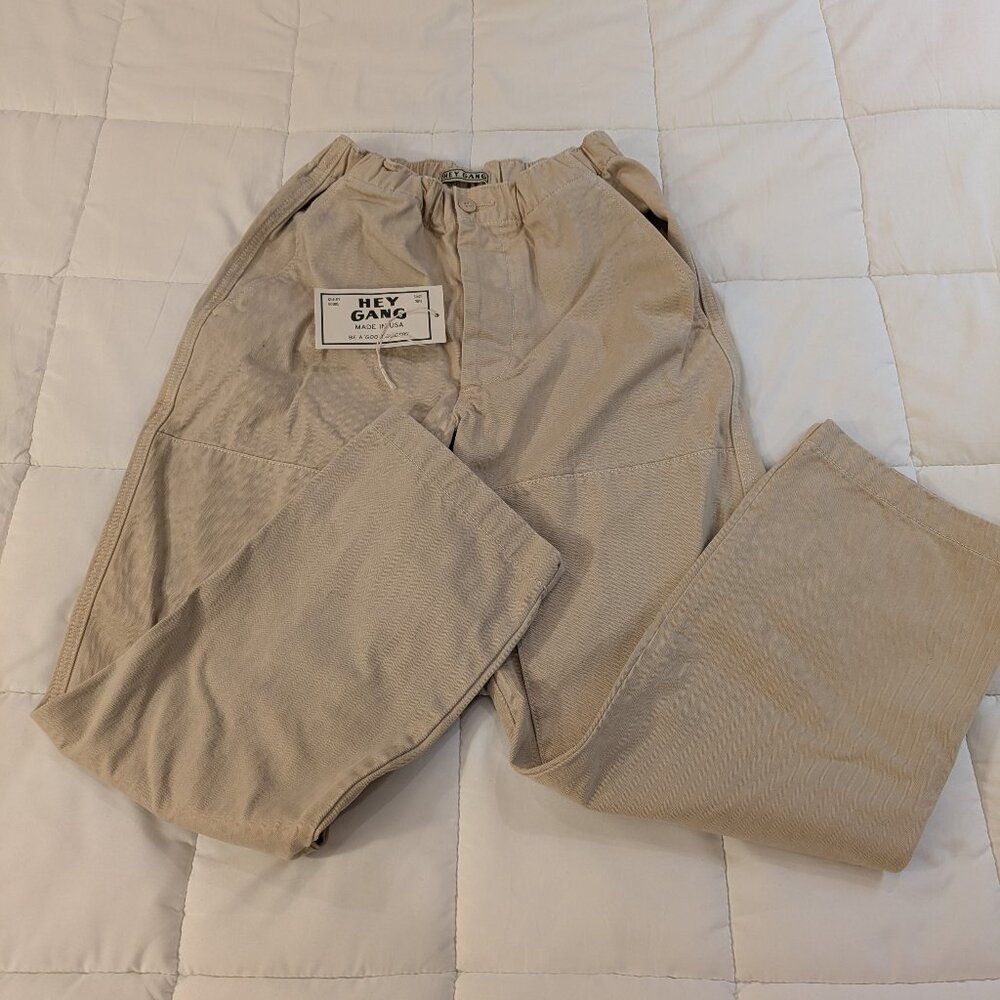 Hey Gang tan herringbone pants 100% cotton size 0
